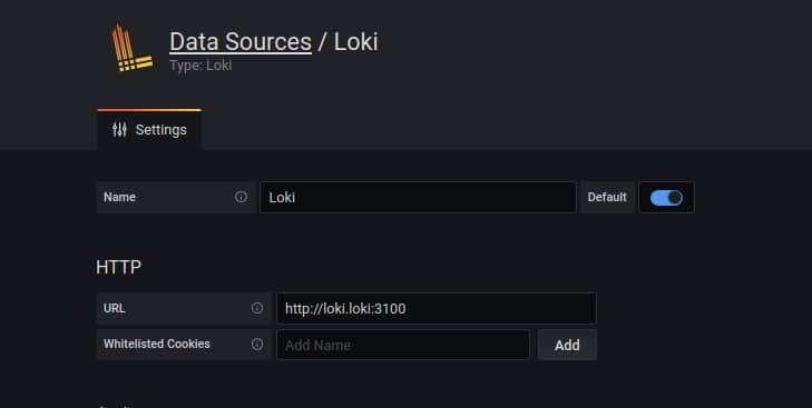 Konfiguration von Loki als Data Source in Grafana